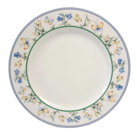 Set/3 Lubiana Poland China 10.25" Dinner Plates butterflies flowers rope trim - Picture 2 of 5